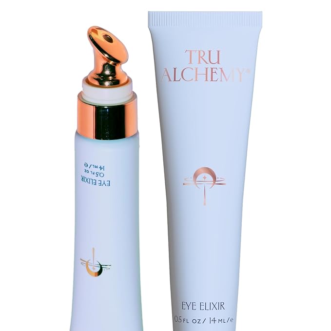Tru Alchemy Eye Elixir Cooling Eye Treatment Cream - Dark Circle Eye Cream for Puffiness and Bags Under Eyes - Caffeine, Hyaluronic Acid, Vitamin C (2-Pack)