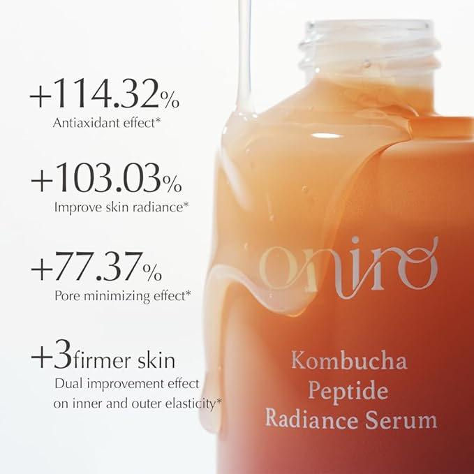 Oniro Kombucha Peptide Radiance Serum | Glycine Soja (Soybean) Peptide, Collagen Extract, Panthenol | Serum for a firm glow that won't crumble | Korean Skin Care | 1.01 Fl Oz