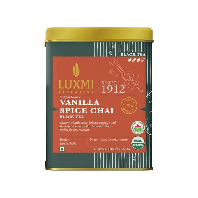 Luxmi Estates - Sleep Tea Set - 2 x 100g Tins of Valerian Dream and Vanilla Spice Chai + 1pc of Spoon and 1pc of Infuser