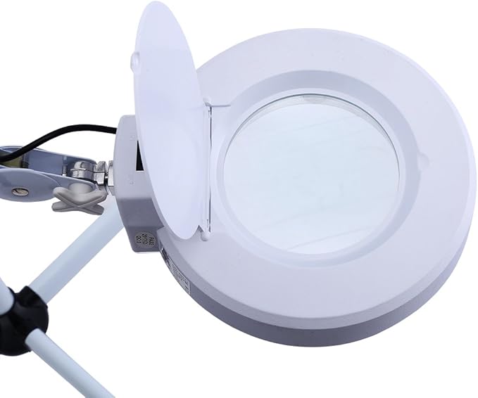 GOTOTOP Facial Steamer with Magnifying Lamp 3In1 Uv Facial Steamer Cold Light Led 5X Magnifier Floor Lamp 800W for Salon Spa Beauty,White