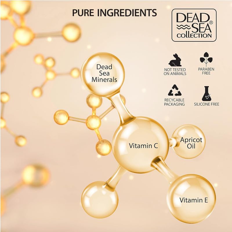 Dead Sea Collection Facial Vitamin C Kit - Day Cream (1.69fl.oz/50ml jar) & Facial Serum (1.69fl.oz/50ml bottle) - Pure Dead Sea Minerals - Anti-Wrinkle Hydration Smooth and Moisturized Skin
