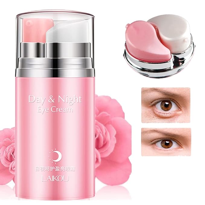 Rose Essential Oil Day and Night Eye Cream, Eye Cream for Dark Circles & Puffiness, Moisturizing Hydrating Fade Fine Lines Eye Bags Removal Dark Circles Firming Eye Skin For Women, Gift for Travel