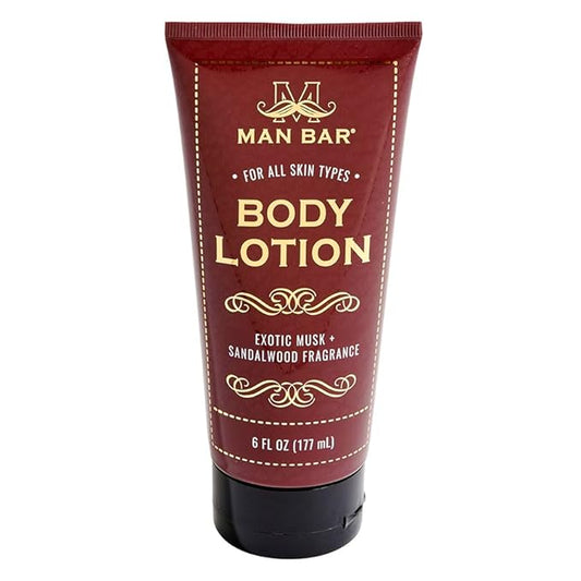San Francisco Soap Company Man Bar Body Lotion - Exotic Musk & Sandalwood (6 oz) | Long Lasting | Created with the Man in Mind |