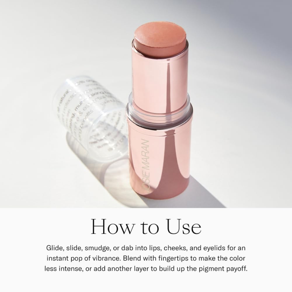 Josie Maran Color Stick & Lip Gloss Makeup Set - Argan Oil-Based Makeup Balm for Lips, Cheeks & Eyes + Hyaluronic Acid Infused Plumping Lip Gloss (2 Piece Set)