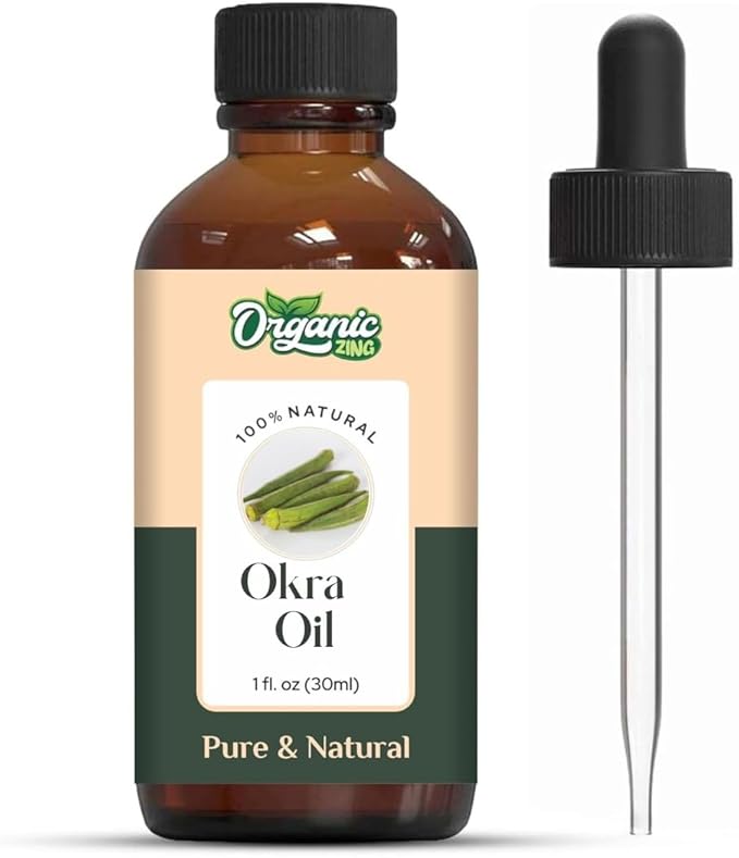 Okra (Abelmoschus Esculentus) Oil | Pure & Natural Carrier Oil for Massage, Skincare & Hair Care - 30ml/1.01fl oz