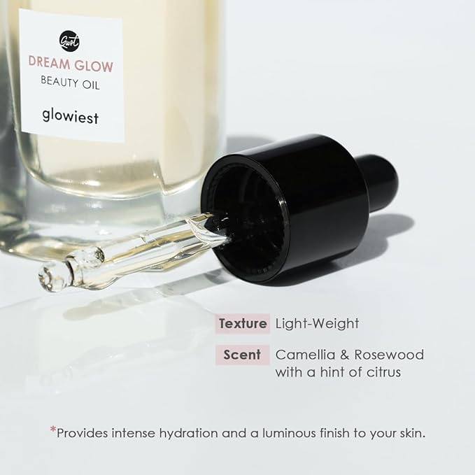 DREAM GLOW BEAUTY OIL - Natural Facial Oil for All Skin Types - Clean Beauty, Camellia Japonica SeedOil, CastorOil - 30ml (1.01 fl. oz.)