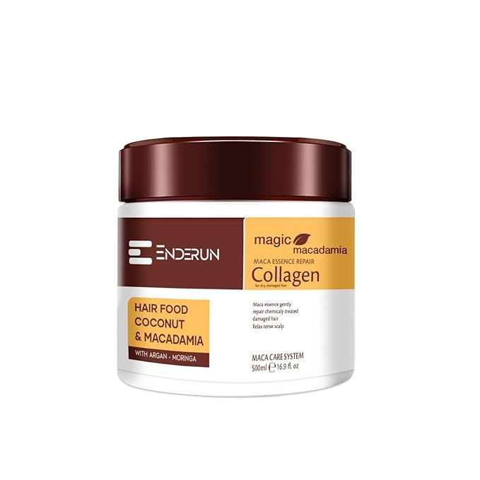 ENDERUN Hair Treatment Masks - Collagen Hair Mask for Dry Damaged Hair - Deep Moisturizing Hair Care - Argan Oil Hair Repair Mask - Natural Nourishing Hair Care Masque 16.9 fl Oz 500ml