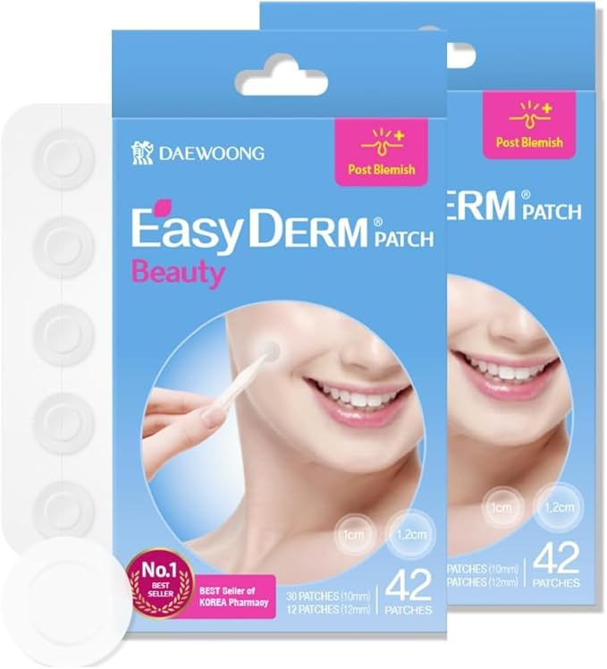 EasyDerm Beauty Patch(84 Counts) - 100% Hydrocolloid Pimple Patch for Zit Spot Care, K-Beauty, Daewoong Pharmaceutical, Korean Acne Patches