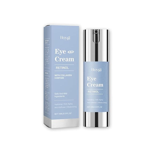Retinol Eye Cream for Dark Circles & Wrinkles - Advanced Night Repair Treatment with Hyaluronic Acid & Vitamin E | Reduces Puffiness, Fine Lines & Eye Bags | Dermatologist Tested (15ml)