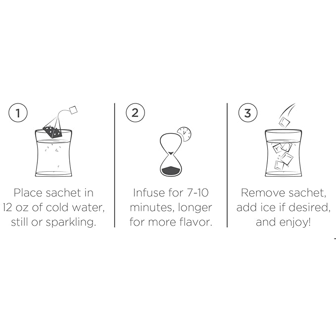 Tea Forte Watermelon Mint Cold Brew Iced Tea, Organic Caffeine Free 15 Sachet Infuser Tea Bags, Steeps in Cold Water