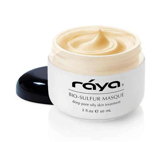 Raya Bio-Sulfur Masque (708) | Facial Clay Mask for Deep Pore Cleansing, Exfoliating Face Pack for Oily, Break-Out Skin | Vitamin-B and Bio Sulfur Formula to Control Oiliness | Skincare Face Mask