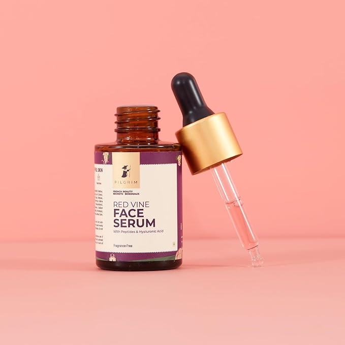 Red Vine Face Serum | Hydrates, Firms & Revitalizes Skin | Reduces Wrinkles & Fine Lines | with Peptides & Hyaluronic Acid | Anti-Aging, Fragrance-Free, Lightweight | 1.01 Fl Oz (30ml)