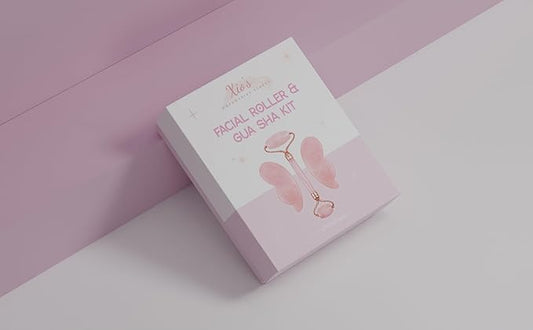 Pink Butterfly Facial Roller and Gua Sha Tool Set – Complete Gua Sha Facial Tool Kit with Pink Roller and Face Massager for Women – Butterfly Guasha Face Tool for Lifting – Facial Roller Guasha Set