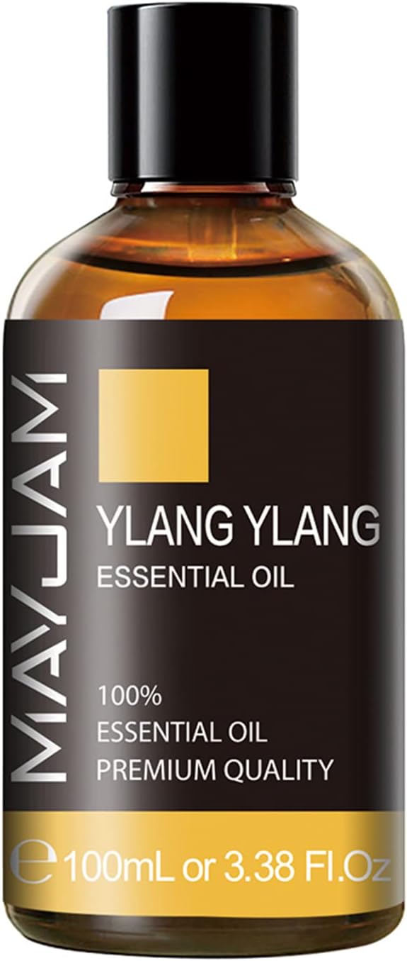 Ylang Ylang Essential Oil, MAYJAM 3.38FL.OZ Premium Quality Essential Oils for Diffusers for Home, 100ML Ylang Ylang Oil Scented Oil, Great for DIY Soap Candle Making