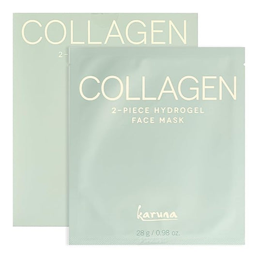 Karuna Skin - COLLAGEN Face Mask Sheets, Hydrogel 2-Piece Facial Mask, Age-Defying, Hydrating, Rejuvenating & Moisturizing Skin Care Essential That Targets Fine Lines & Wrinkles, 1 Pack