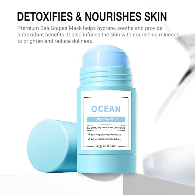 Clay Mask For Face, Vitamin C Face Masks with Turmeric and Kaolin Clay, Deep Cleansing Pores, Skincare Facial Mask for Refining Pores and Controlling Oil, (Blueberry)