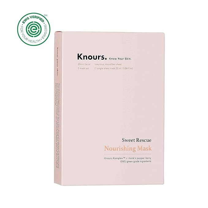 Knours. Nourishing & Hydrating Mask, Rose Water Toning Rejuvenating Facial Nourishing Clean Beauty (10 Count)