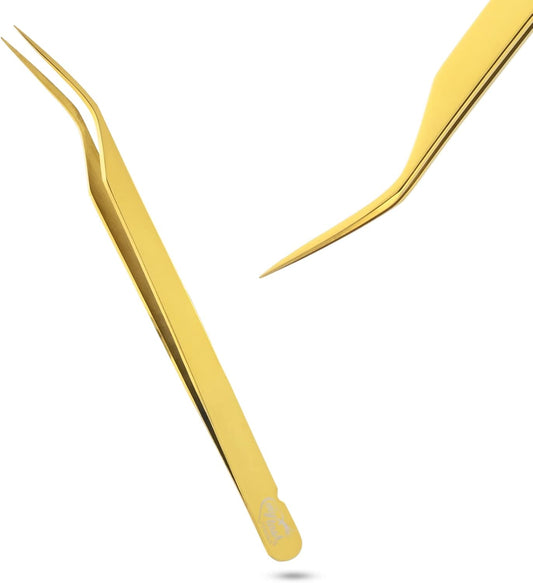 My Lash Tools New Isolation Lash Tweezers For Eyelash Extensions Best for Individual Isolation & Classic Lashes Japanese Stainless Steel Lightweight Precision Lashing Twisers (Gold)