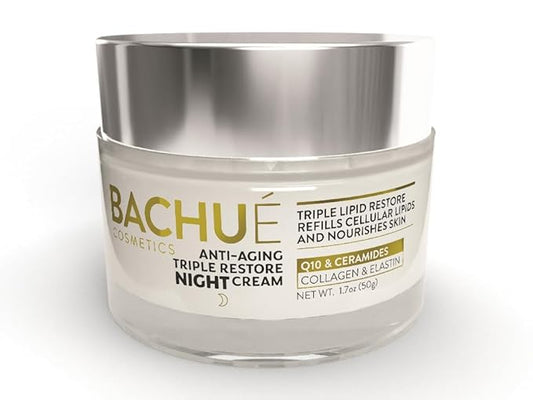 BACHUE ANTI-AGING TRIPLE RESTORE NIGHT CREAM Triple Lipid+Q10 Face Moisturizer Night Moisturizer Face Cream with Ceramide and Collagen for All Skin Types Repair Face Moisturizer No Fragrance 1.7 Fl Oz