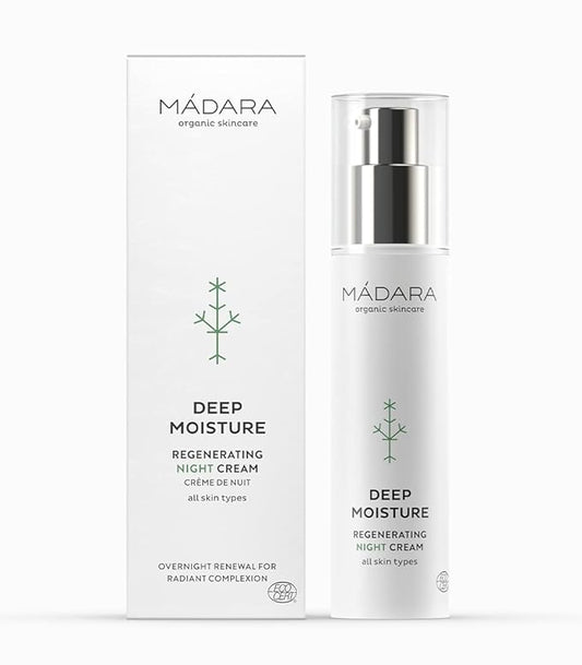 MÁDARA Organic Skincare | Deep Moisture Regenerating Night Cream - 1.69oz, Rich texture, Easily absorbing, With Antioxidants and Natural Plant Essences, Vegan, Ecocert certified