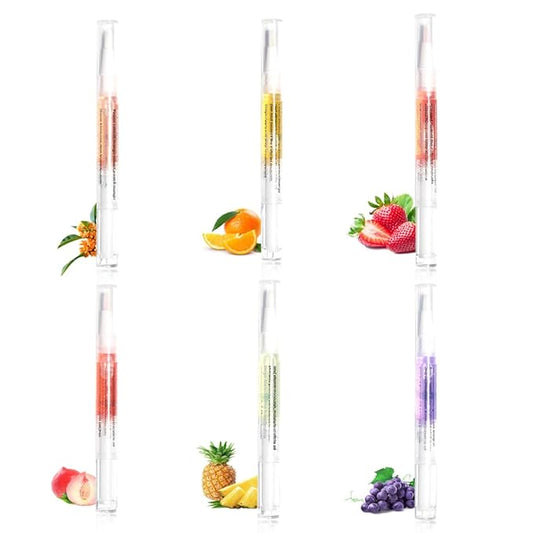Cuticle Oil Pen Sweet Almond Nail Growth Serum and Repair Treatment Hydrating Oil for Dry Cuticles and Skin Cuticle Buddy Revitalize Nails with Radiant Cosmetics' Nail Growth Oil (6pcs)