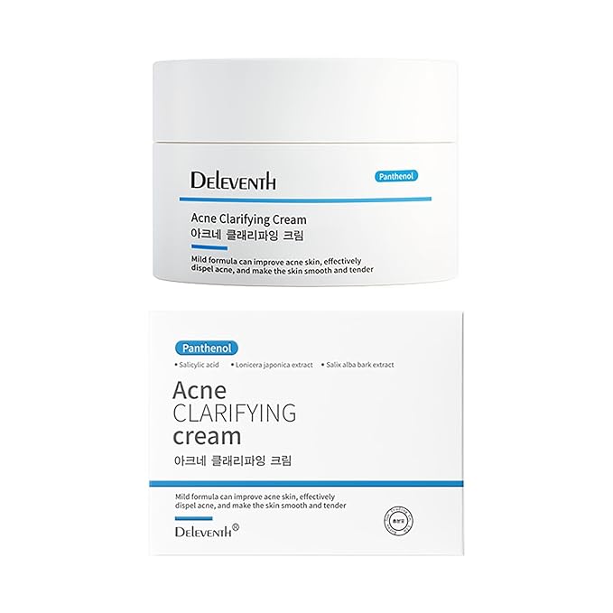DEleventh Korean Brand Acne Clarifying Cream 30g / with Salicylic Acid, Vitamin B5, and Soothing Botanicals for a Clear, Nourished Complexion, Anti-Acne, Combats Blemishes, Hydrates, and Revitalizes