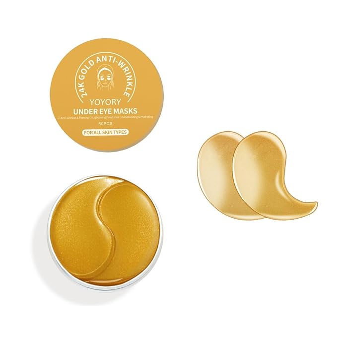 Under Eye Patches - Dark Circles, Puffy Eyes, Fine Lines, Eye Bags Treatment with Hyaluronic Acid Collagen, Moisturizing Hydrating 30 Pairs,gold