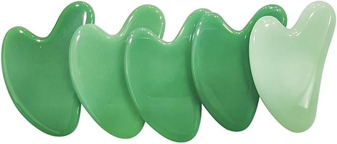 Large Gua Sha Heart Natural Jade Stone for Face to Lift, Decrease Puffiness and Tighten
