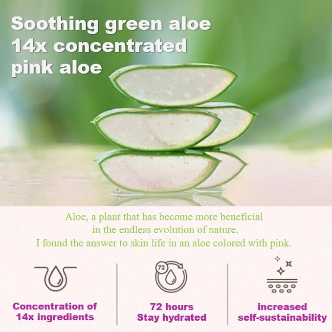BJEWEL Korean Skincare Pink Aloe Calming Ampoule 100ml – 72-Hour Hydration With Rare Pink Aloe & Centella – Soothing Serum for Sensitive Skin With Tea Tree, Fast-Absorbing & Non-Irritating Formula