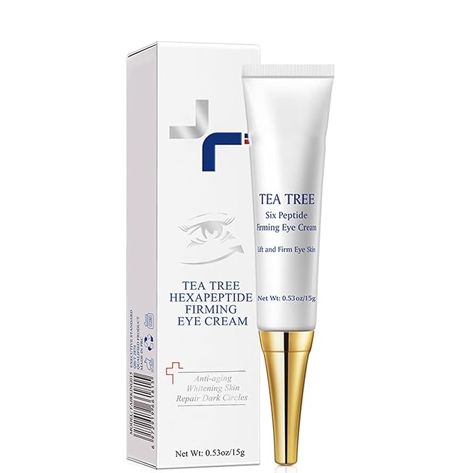 Eye Cream for Dark Circles Under Eye Cream for Puffiness and Bags Tea Tree Six Peptide Fiming Anti-Aging Eye Cream for Wrinkles Improve Fine Line Eye Repair Care,15g/0.53oz