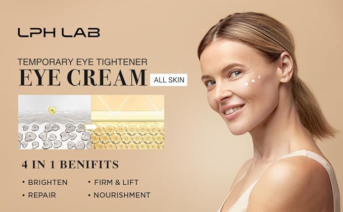 Instant Firm Eye Tightening Cream: Temporary Eye Bag Removal Tightener for Under-eye Puffiness Reducer Treatment, No White Residue or Flaky Buildup