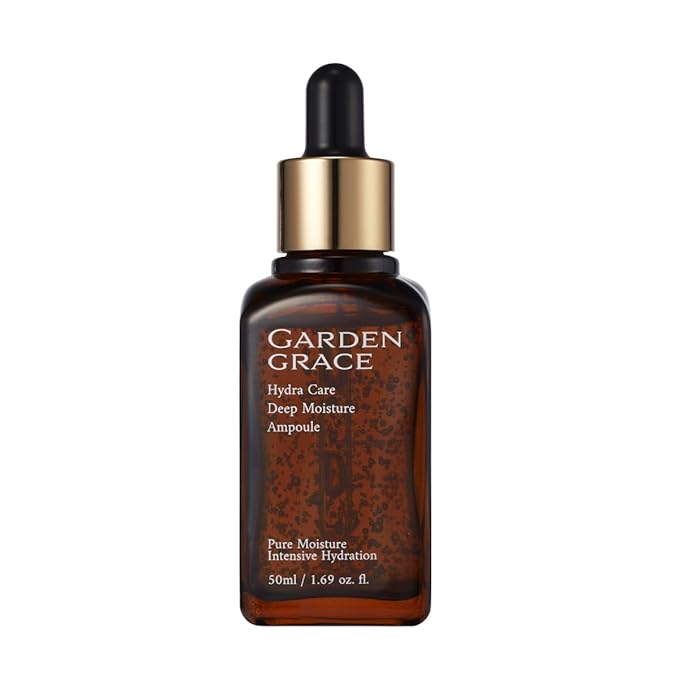 GARDENGRACE Hydra Care Deep Moisture Ampoule(serum) 50ml, 1.69 fl.oz, Rich Natural Korean Skincare for an Even Skin Tone. Aloe vera leaf water instead of purified water(70.26%)