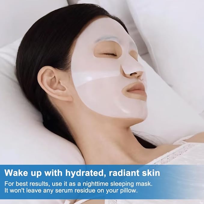 6PCS Skinqueen Bio Collagen Face Mask, Bio-Collagen Deep Mask, Pure Collagen Films Korean Deep Hydrating Firming Overnight Hydrogel Mask, Improve Moistur, Elasticity and Wrinkle