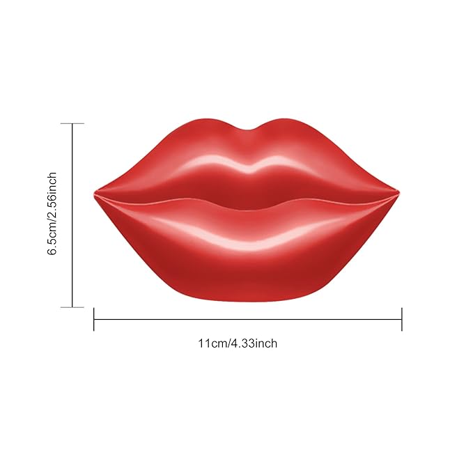 20Pcs Lip Mask Sheet,Red Cherry Moisturizing Plumping Lip Patches, Gel Treatment Lip Masks for Dry Lips Plump Lip Collagen Overnight Sleeping Lip Pads Patches（Red）