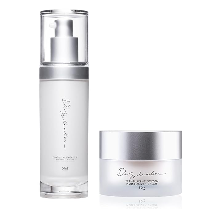 Dazzelslim Moisturizer Face Cream & Facial Serum Set, with Niacinamide, Sea Buckthorn Oil, & Pro-Xylane, Anti Wrinkle Cream, Deeply Hydrates & Smooths Fine Lines, Fragrance-Free, Made in Taiwan