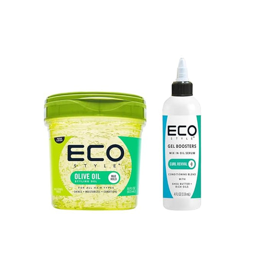 Eco Style Olive Oil 16 Ounce and Curl Revival Serum