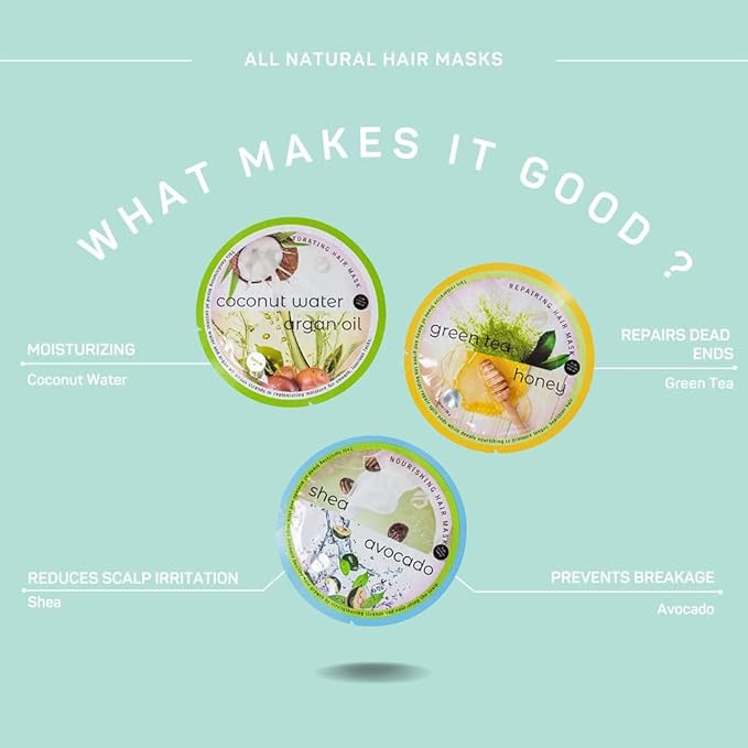 SpaLife Assorted All Natural Hair Mask 9 pack