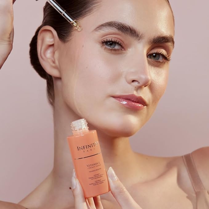 Infinitek Paris Vitamin C Face Serum - Hydrating and Brightening Antioxidant Skincare with Green Tea and Ginseng - Premium Vitamin C Facial Serum with Hyaluronic Acid for Radiant Skin and Anti Aging