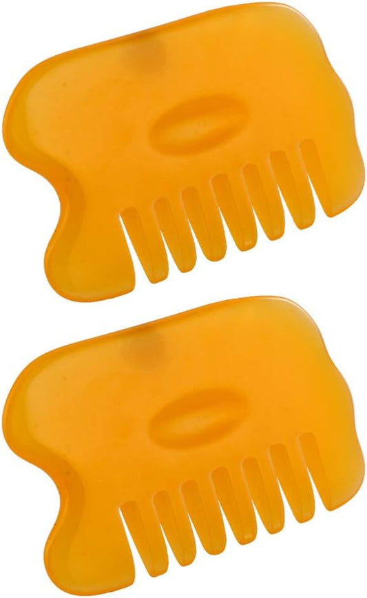 Healifty Multitools 2pcs Comb Multipurpose Tool Scalp Massagers Facial Muscle Scraping Tools Wide Tooth Hair Scraping Board Hair Massager Massage Tools Jade Massage Board Beeswax