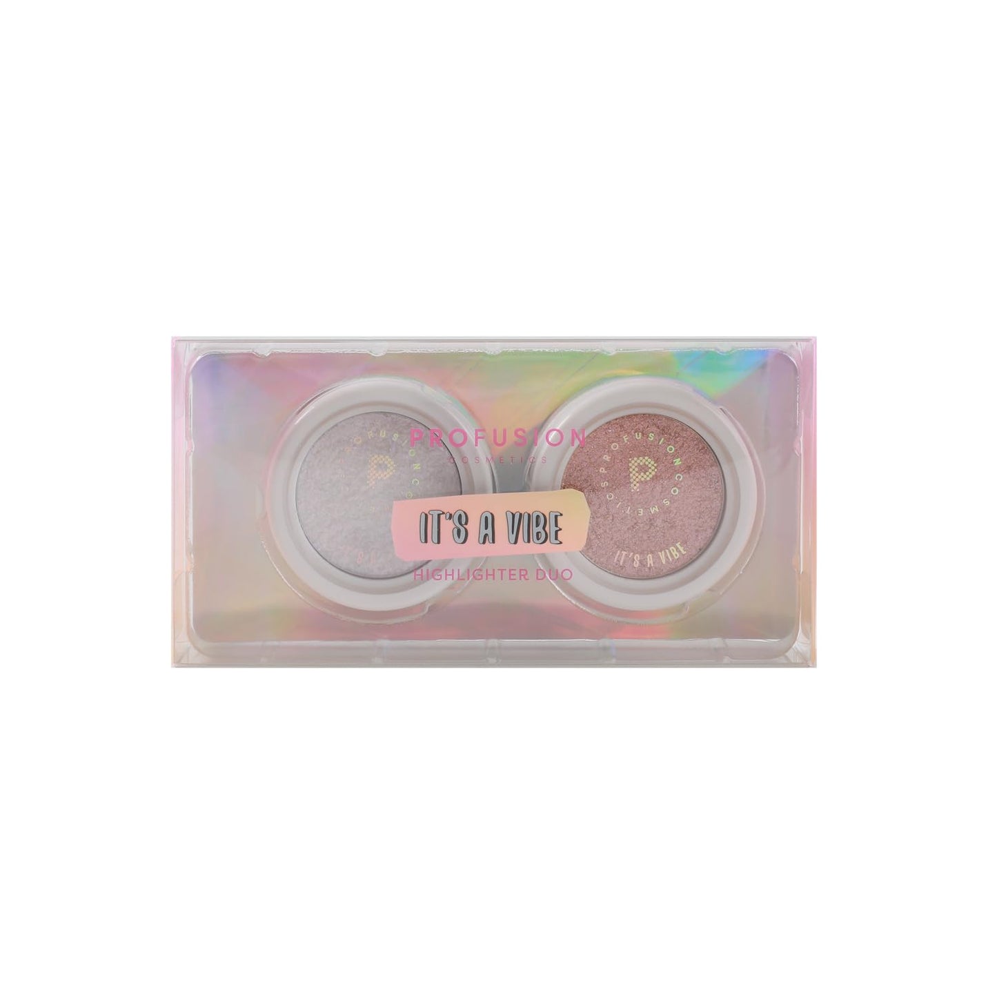 Profusion Cosmetics It's a Vibe Admit One Highlighter Duo, Long-Wearing Vegan Formula with Aura Shade, lluminating Powder, Cruelty-Free Makeup for Day to Night Glam