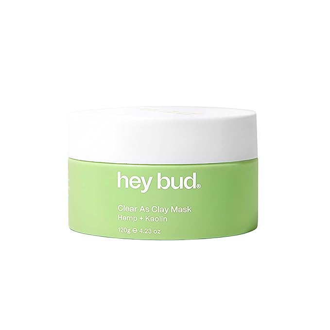 Hey Bud Skincare, Clear as Clay Hemp Clay Mask,120g, Vegan, Cruelty Free, Made in Australia with Clean and Sustainable Ingredients