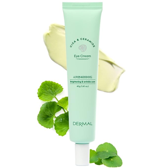 DERMAL Cicamide Nourishing & Anti-Wrinkle Eye Cream 1.41 oz - With Centella Asiatica Extracts and Ceramide to Fight Early Signs of Aging, For Under Eye Bags, Dark Circles, and Dull Skin