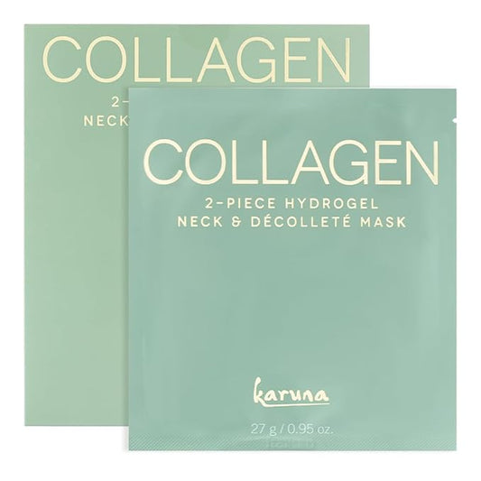 Karuna Skin - COLLAGEN Decollete & Neck Hydrogel Mask, 2-Piece Deeply Moisturizing Wrinkle Patches, Age-Defying, Hydrating & Rejuvenating, Targets Fine Lines & Wrinkles, 1 Pack