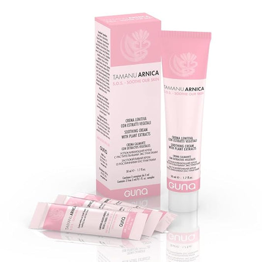 Guna Tamanu Arnica Cream with Calendula and Botanical Plant Extracts to Soothe and Soften Dry, Chapped Irritated Skin - 50 ML