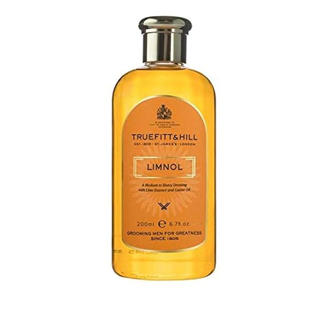 Truefitt & Hill Limnol, Traditional Hair Dressing for Heavy Hold, Citrus Oil Promotes Healthy Scalp and Natural Sheen, Nourishes and Moisturizes Hair, Designed for Thick Wavy or Curly Hair- 6.7 oz.