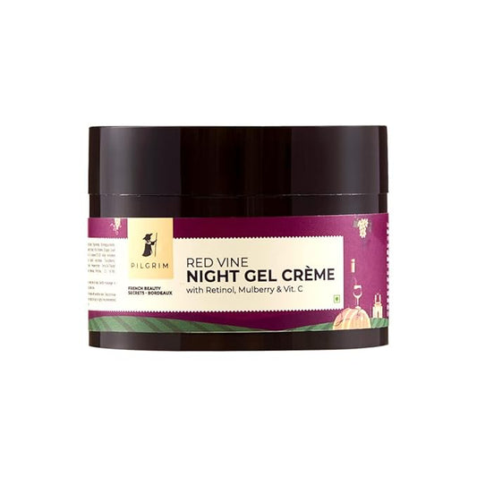 Red Vine Night Gel Crème | Anti-Aging Night Cream with Vitamin C, Retinol & Mulberry | Reduces Wrinkles & Fine Lines | Hydrates, Restores & Improves Skin Texture | 1.76 Oz (50g)