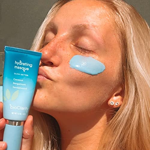 BioClarity Glow Getter Hydrating Face Mask | 100% Clean, Vegan Ingredients | Contains Coconut, Bergamot, Sandalwood | Smooth & Soften Skin | 1.5 oz.
