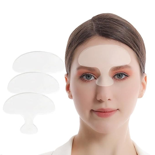 Forehead Wrinkle Patches Hydrogel, Reusable Anti-Aging Facial Patches for Forehead and Between Eyes, Hypoallergenic Silicone Gel Sleep Face Tape, Smooth Fine Lines and 11 Lines(forehead-3 Pcs)