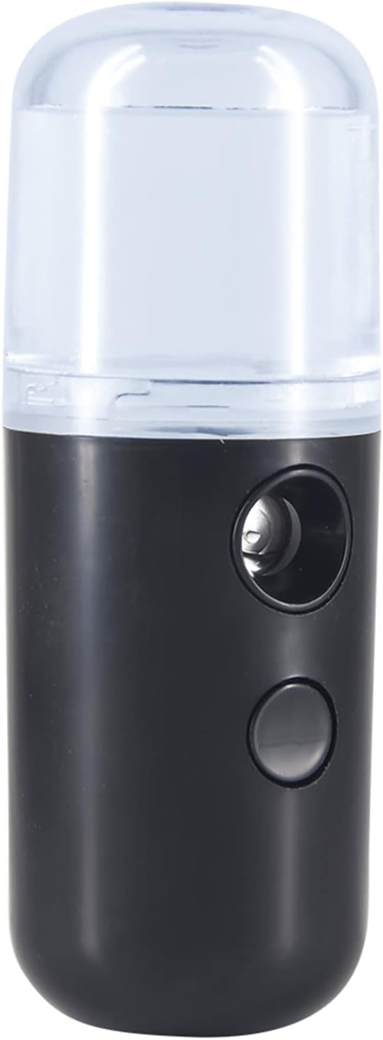 Kingsmile Nano Facial Mister,Moisturizing Nano Mist Sprayer, Portable Mini Nano Mister, Handy Lash Mister for Eyelash Extensions, Face Mister with 1OZ /30ML Visual Water Tank Black