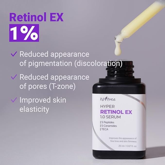 ISNTREE Hyper Retinol EX 1.0 Serum 20ml | 5 Peptides | 5 Cermaides | Helps Reduce Fine Lines